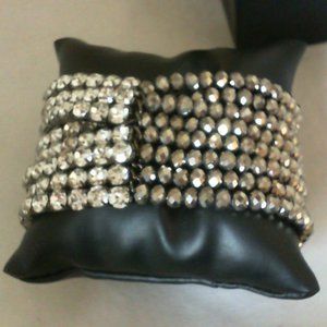 Lane Bryant 8 Row Rhinestone & Hematite Bead brac